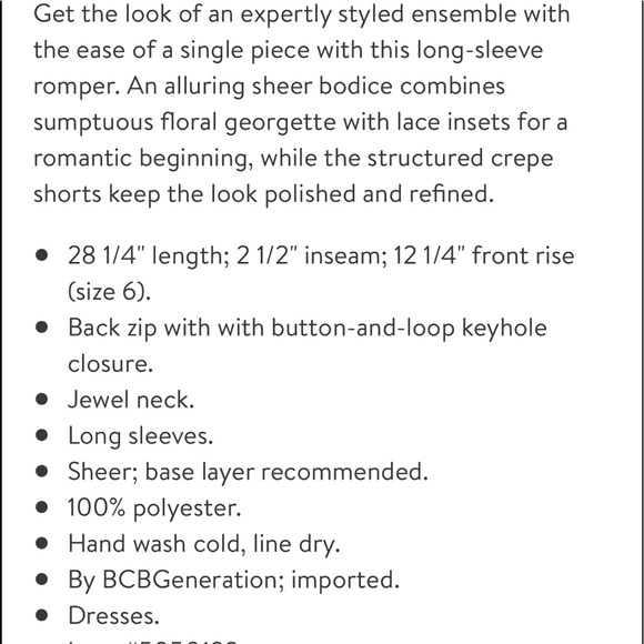 Bcbg floral georgette and crepe romper - Picture 7 of 7